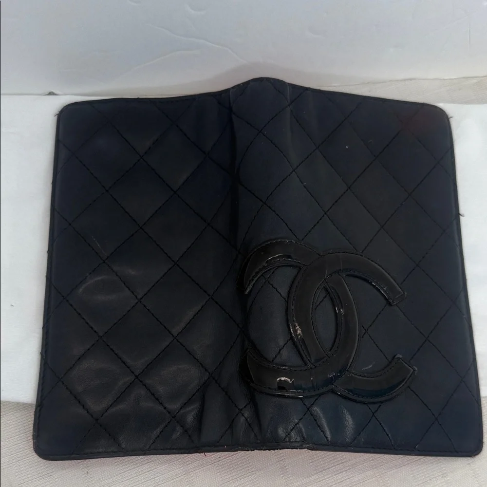 Chanel long Wallet Black Leather Chanel Quilted Cambon Yen Long Wallet Black.